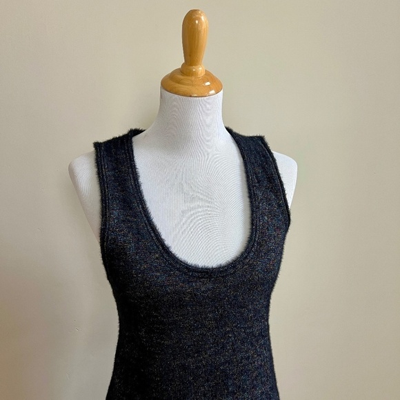 NEW ZARA Woman Midi Black Metallic Fuzzy Knit Cozy Sweater Dress Medium - Picture 6 of 14